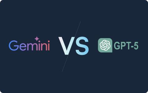 A graphic representation illustrating a comparison or competition between gemini and gpt-5
