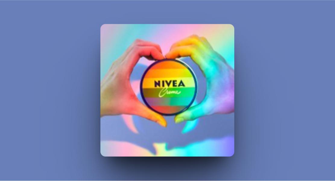 The image here shows the Nivea Creme tin in rainbow colours representing the Pride month collection.