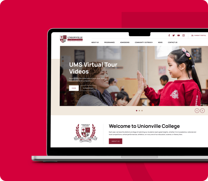 An image of Unionville College Website View